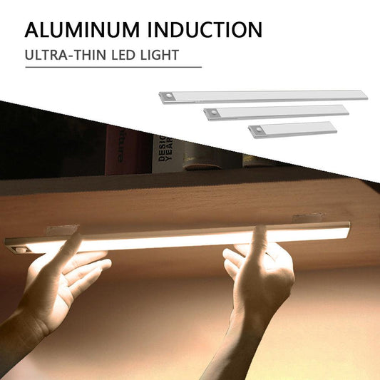 Motion Sensor LED Under Cabinet Light USB Rechargeable Wardrobe Closet Night Light For Kitchen Indoor Wall Lamps - Enlighten Elegance